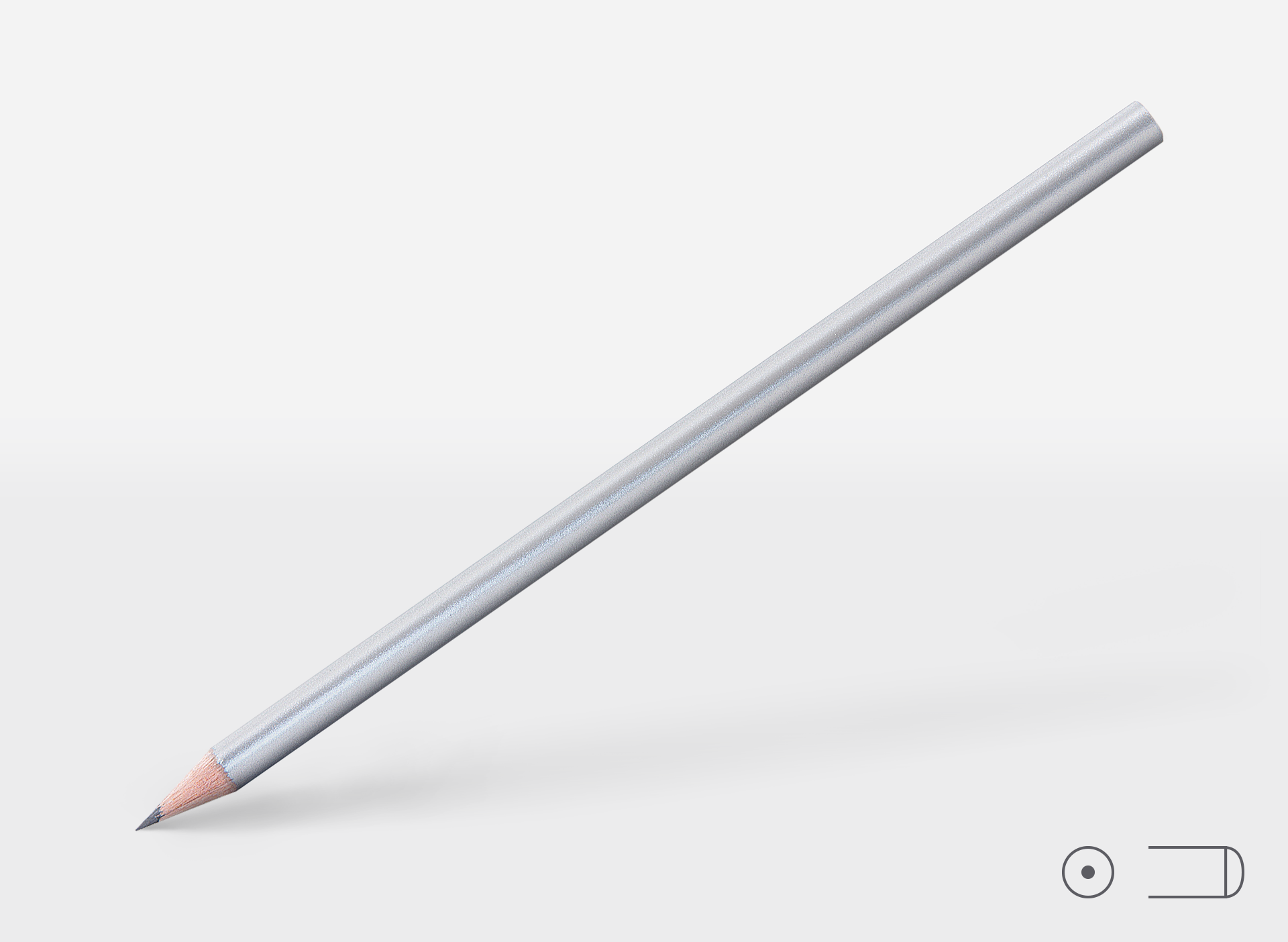 Bleistift 0211, silber, rund, Tauchkappe