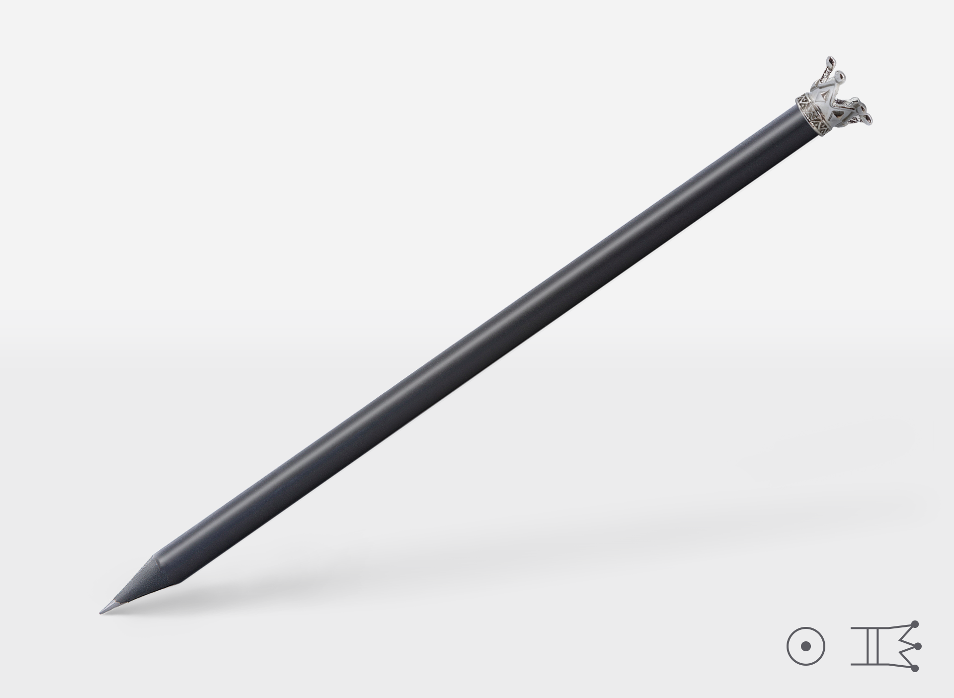 Bleistift 0220-Krone, schwarz matt, rund, Krone