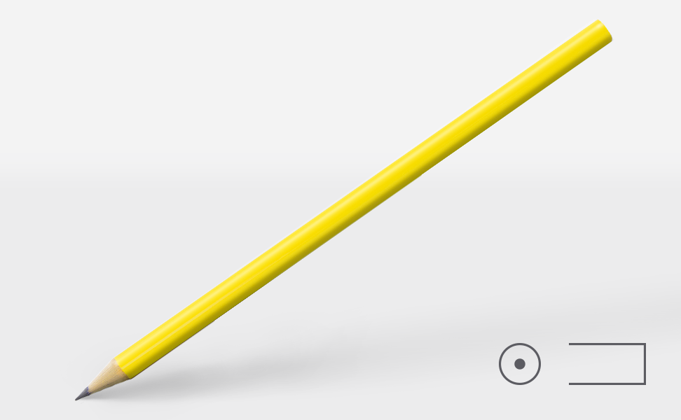 Bleistift 0223, gelb, rund