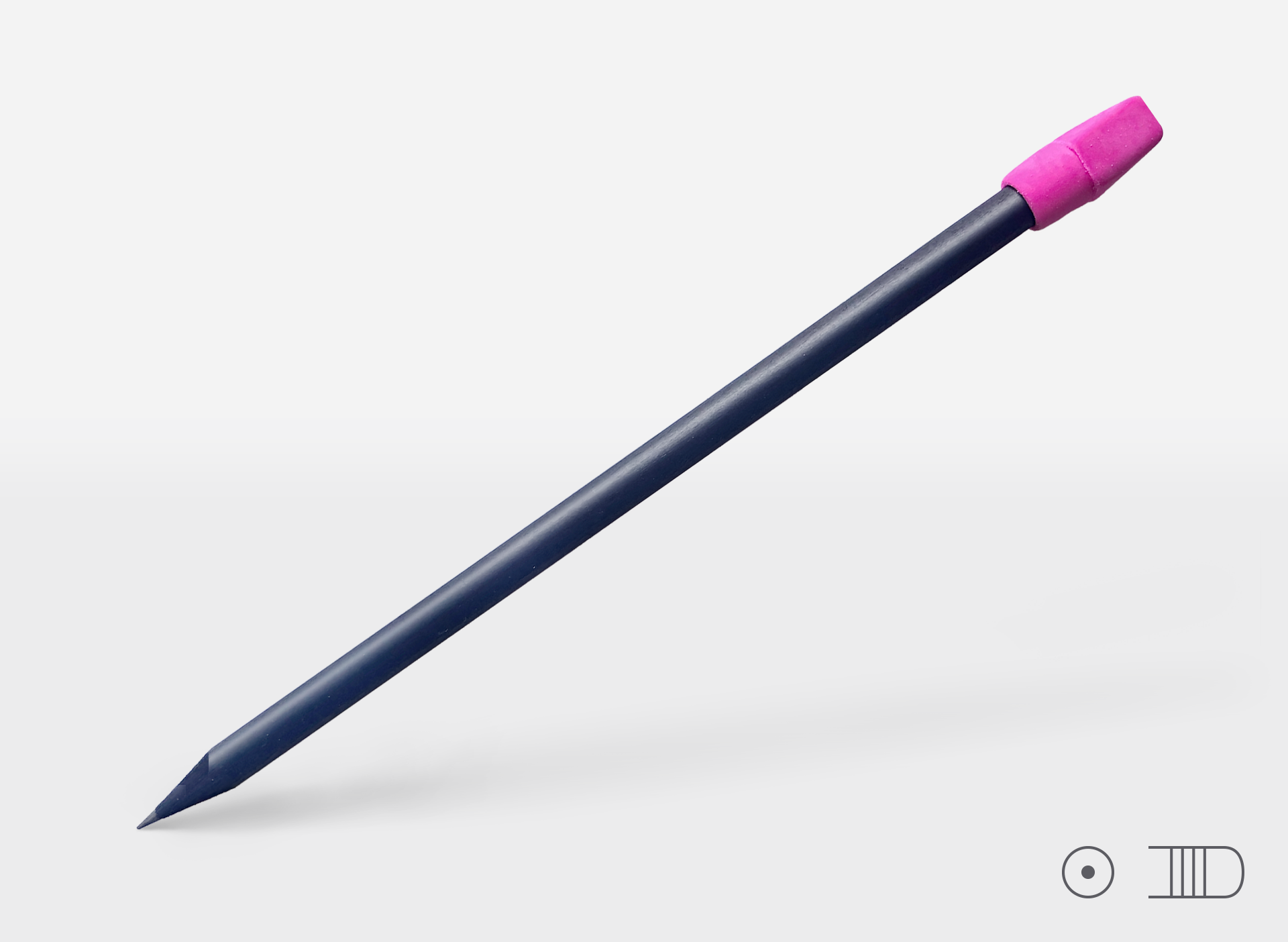 Bleistift 2620, schwarz matt, rund, pinker Aufsteckradierer