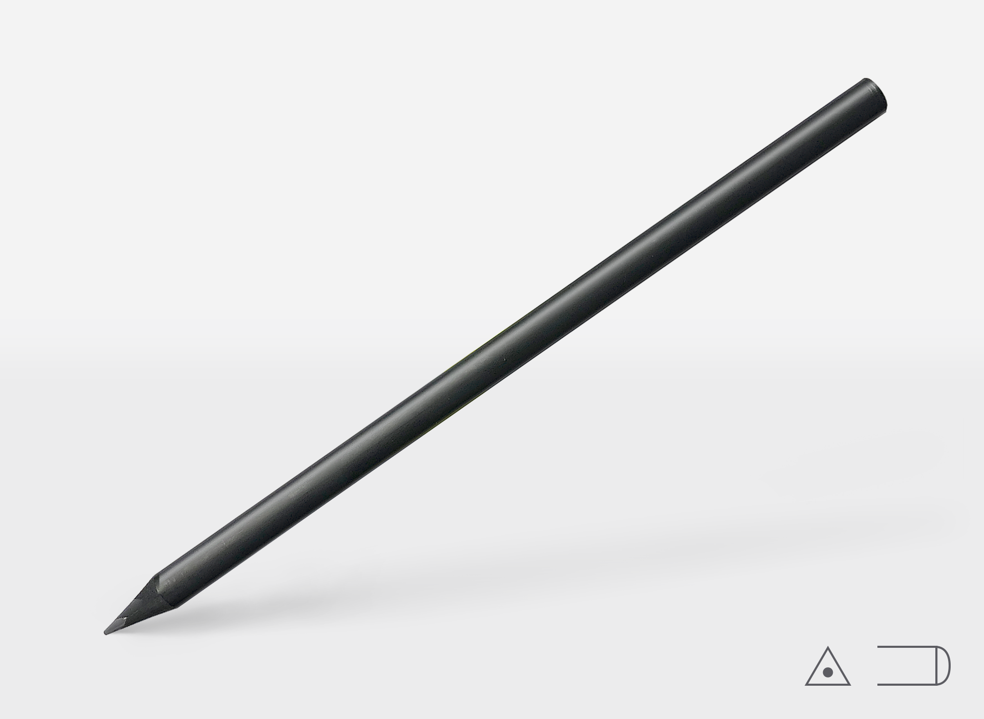 Bleistift 0254, schwarz matt, dreieckig, Tauchkappe