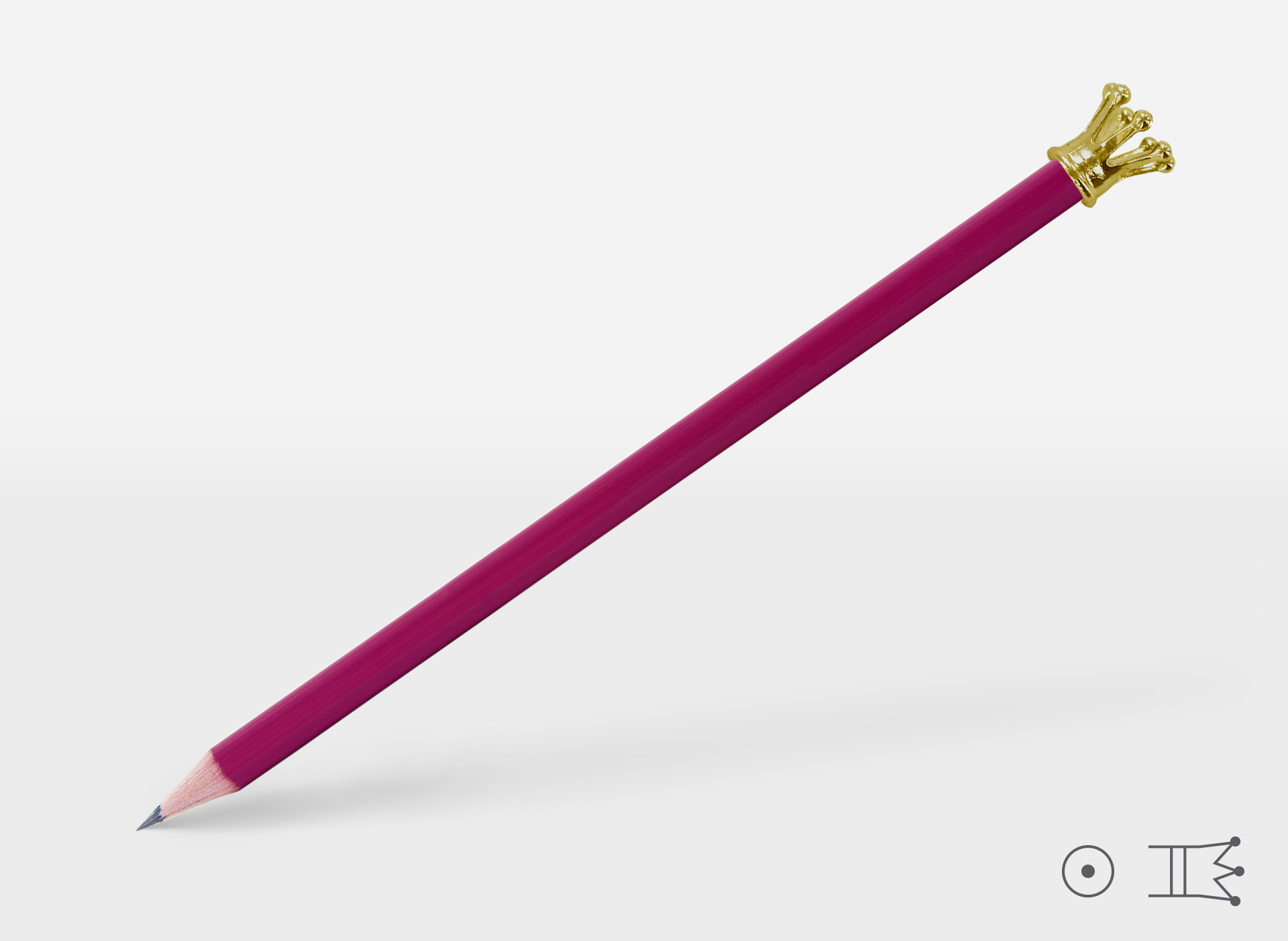 Bleistift, Farbton pink, Goldkappen, Holzbleistift, Gam?