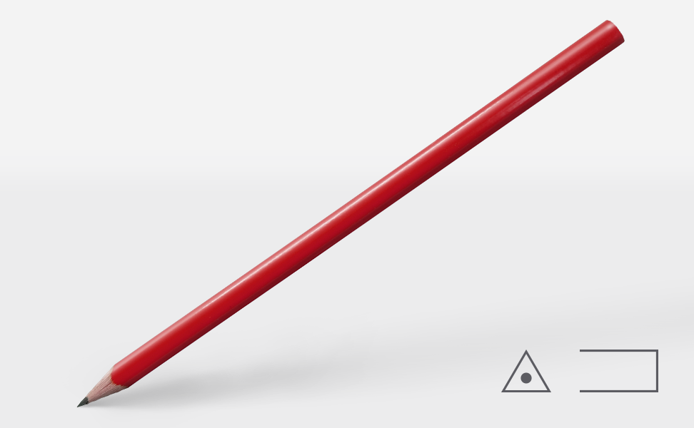 Bleistift 0250, rot, dreieckig