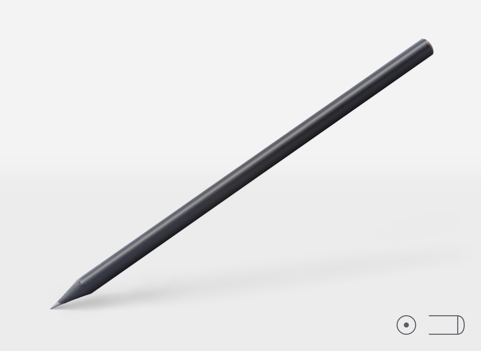 Bleistift 0201, schwarz matt, rund, Tauchkappe