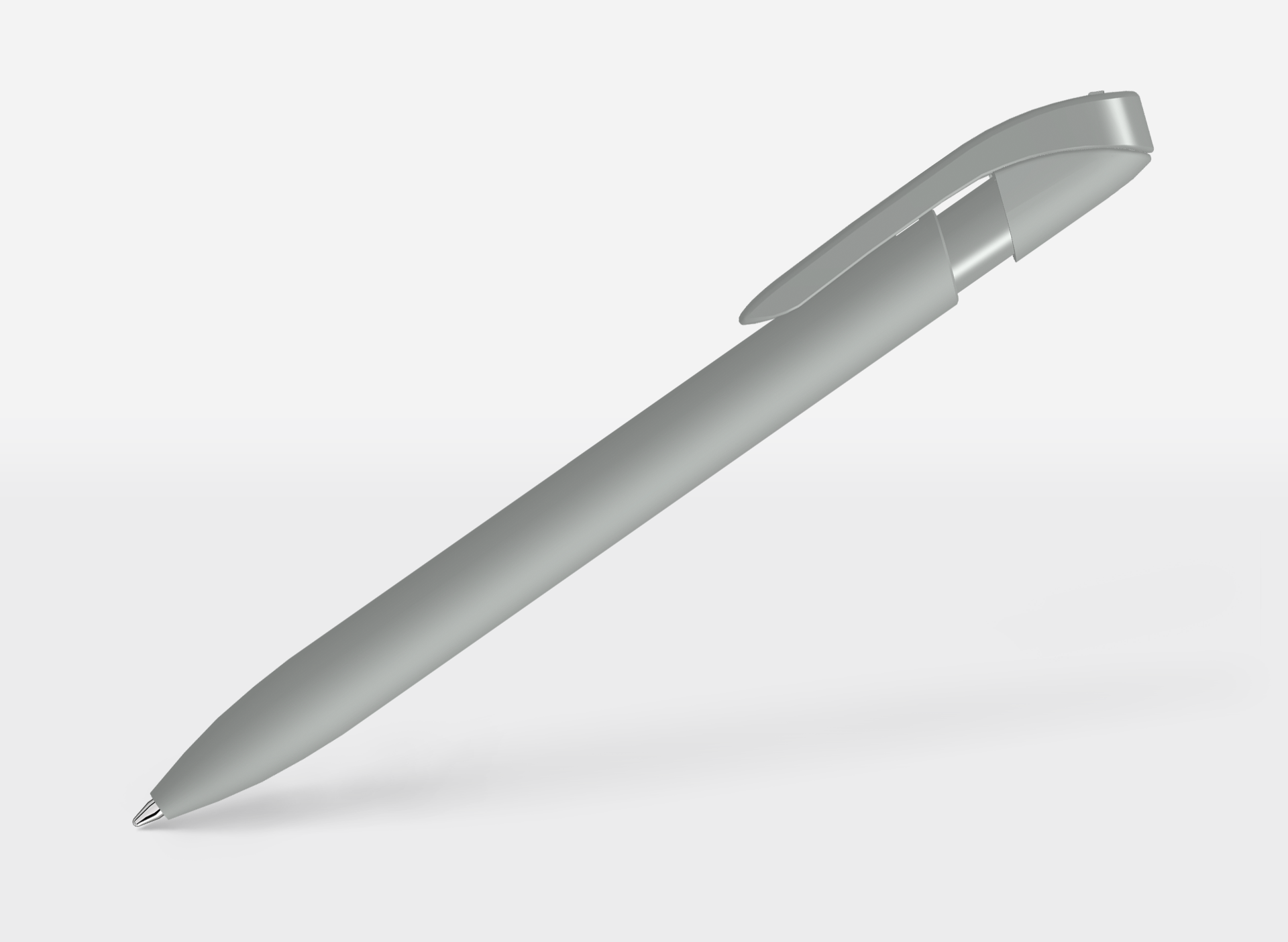 Stift, Kugelschreiber, Metall, Grau, Clip
