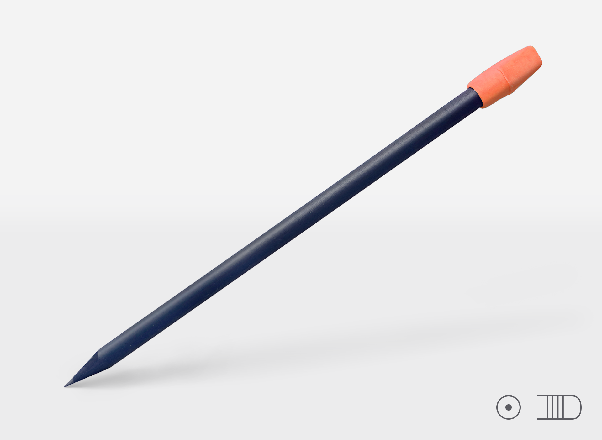 Bleistift 2626, schwarz matt, rund, oranger Aufsteckradierer