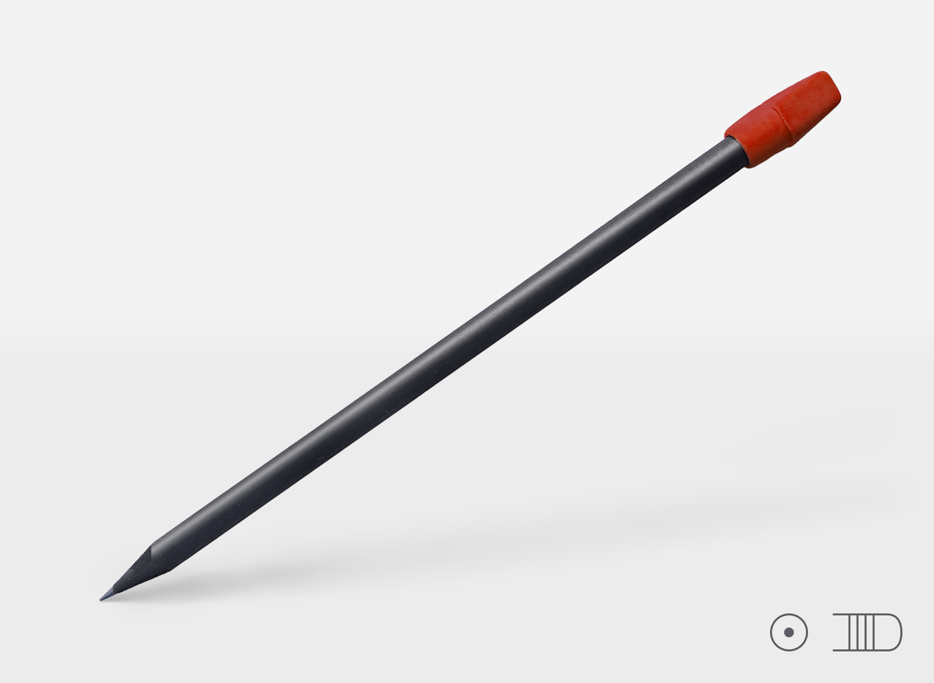 Bleistift 2622, schwarz matt, rund, roter Aufsteckradierer