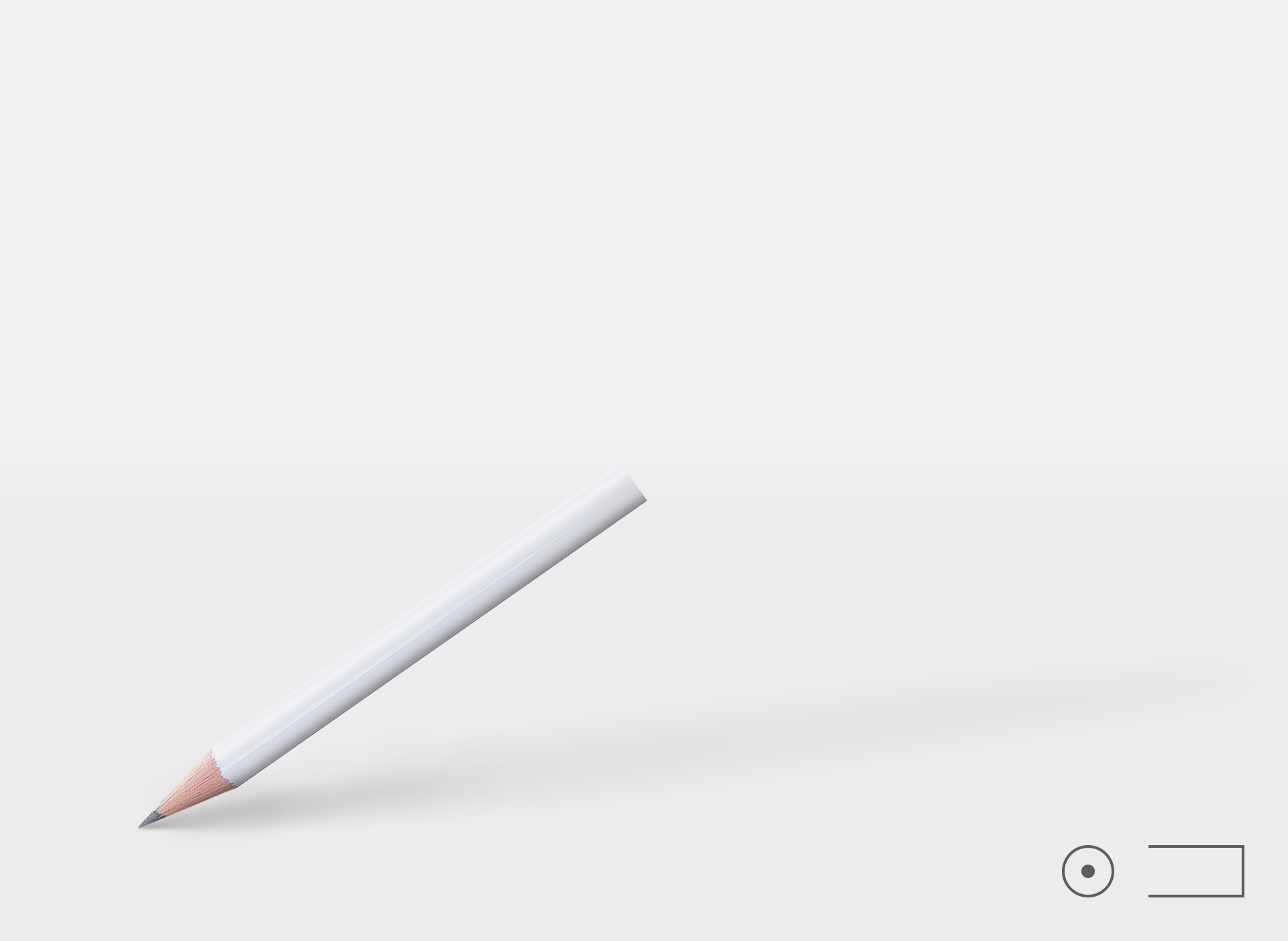Kurzer Bleistift 0200-k, weiß, rund