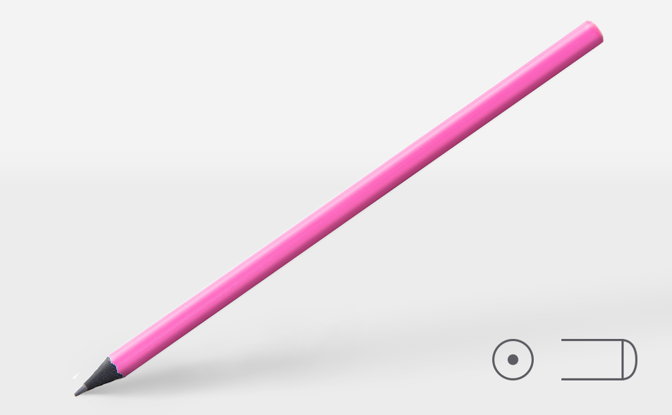 Bleistift 0303, pink, rund, Tauchkappe