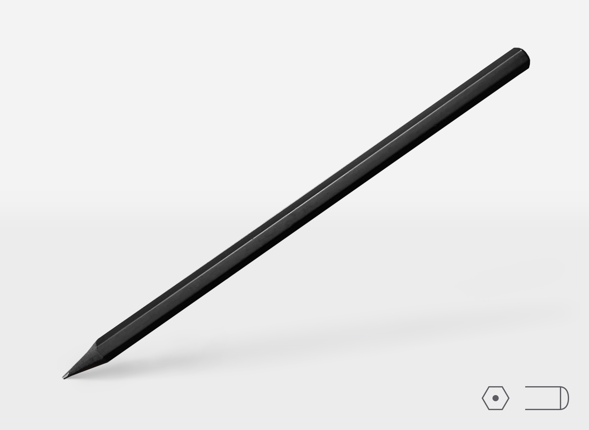 Bleistift 0226, schwarz, sechseckig, Tauchkappe