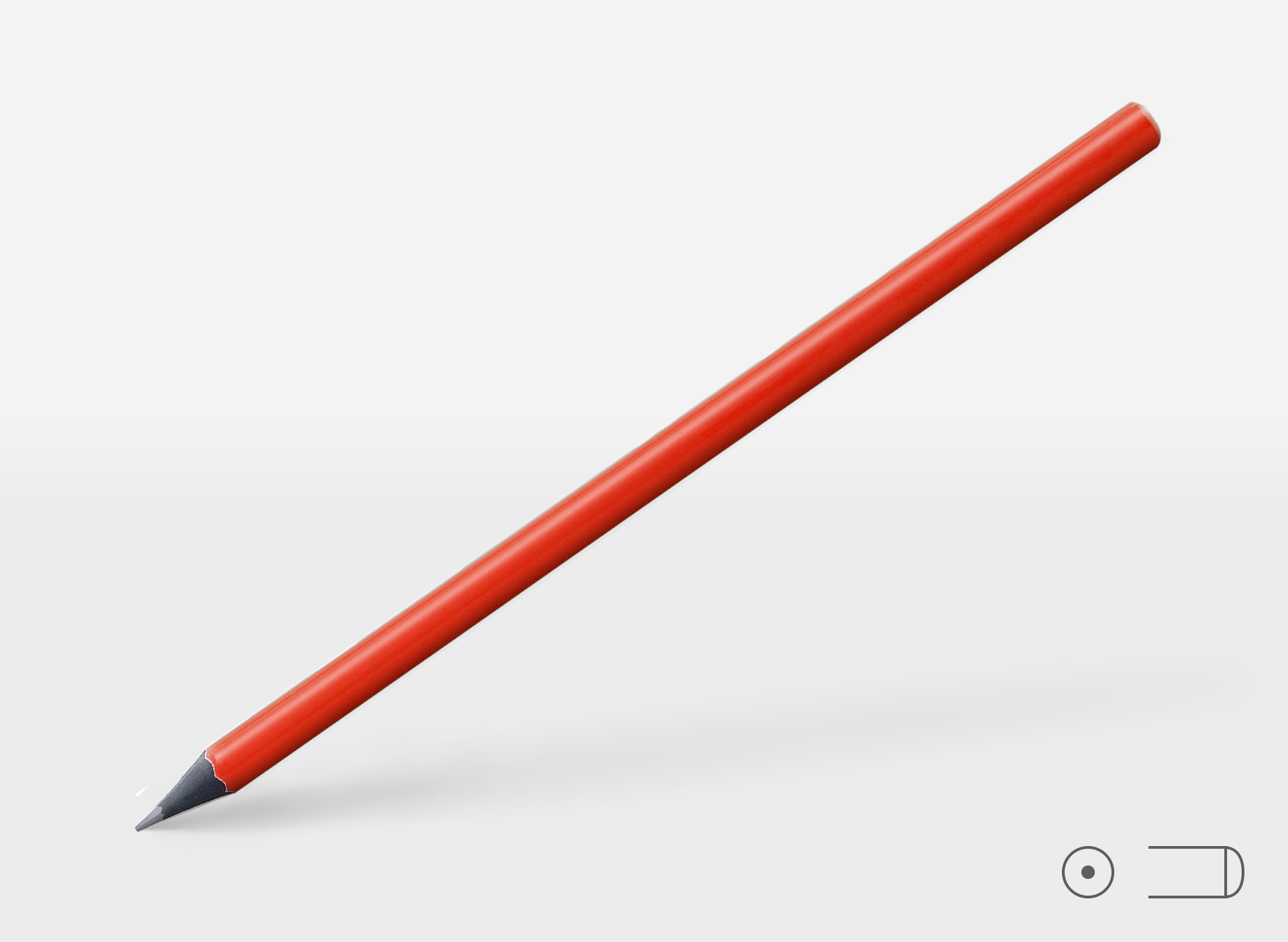 Bleistift 0301, rot, rund, Tauchkappe