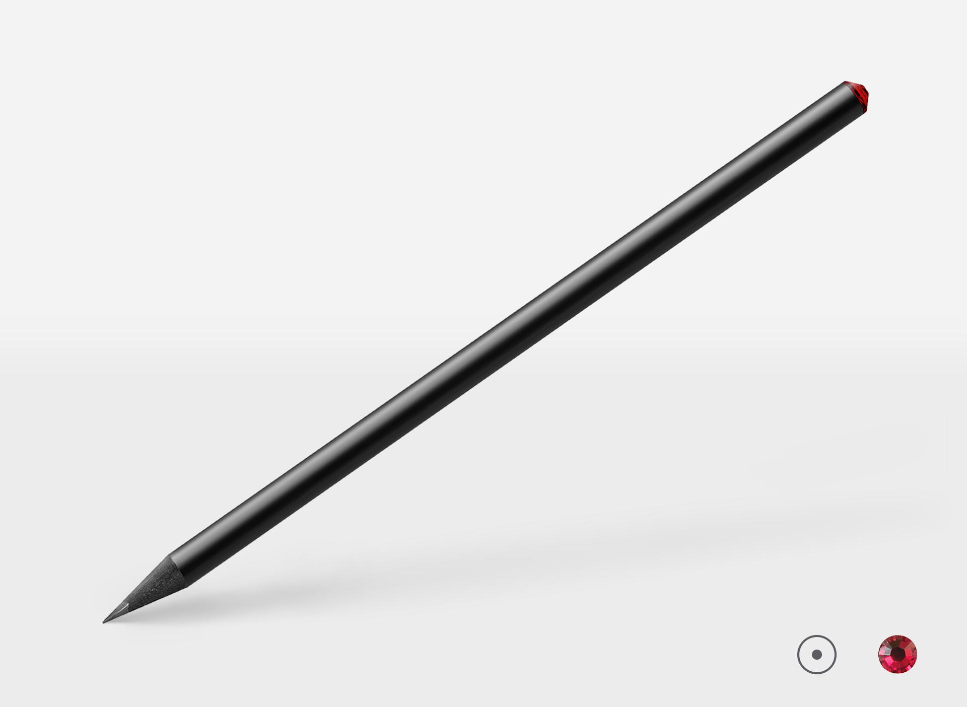 Bleistift 0261, schwarz, rund, Preciosa® Kristall dunkelrot