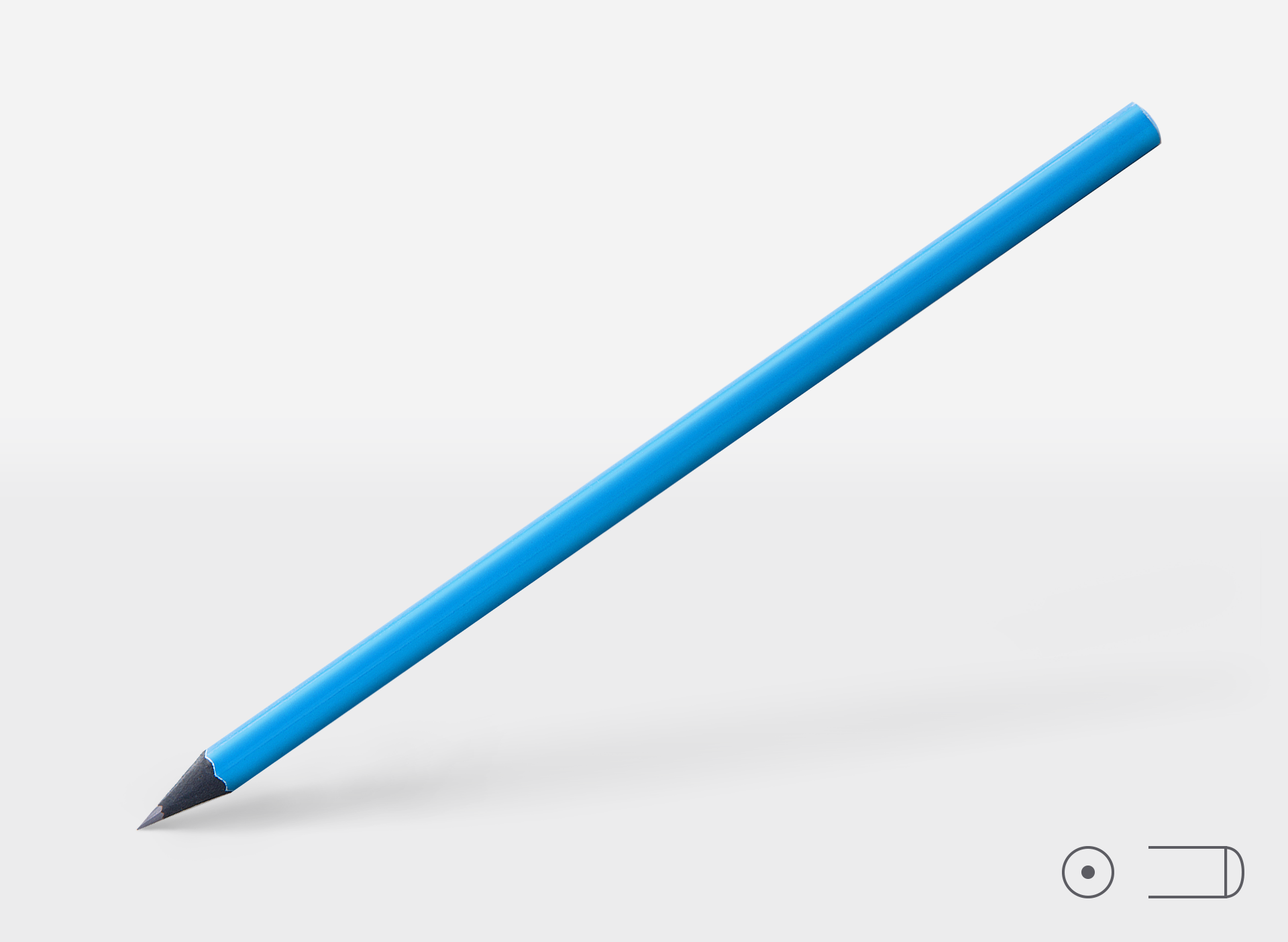 Bleistift 0309, hellblau, rund, Tauchkappe