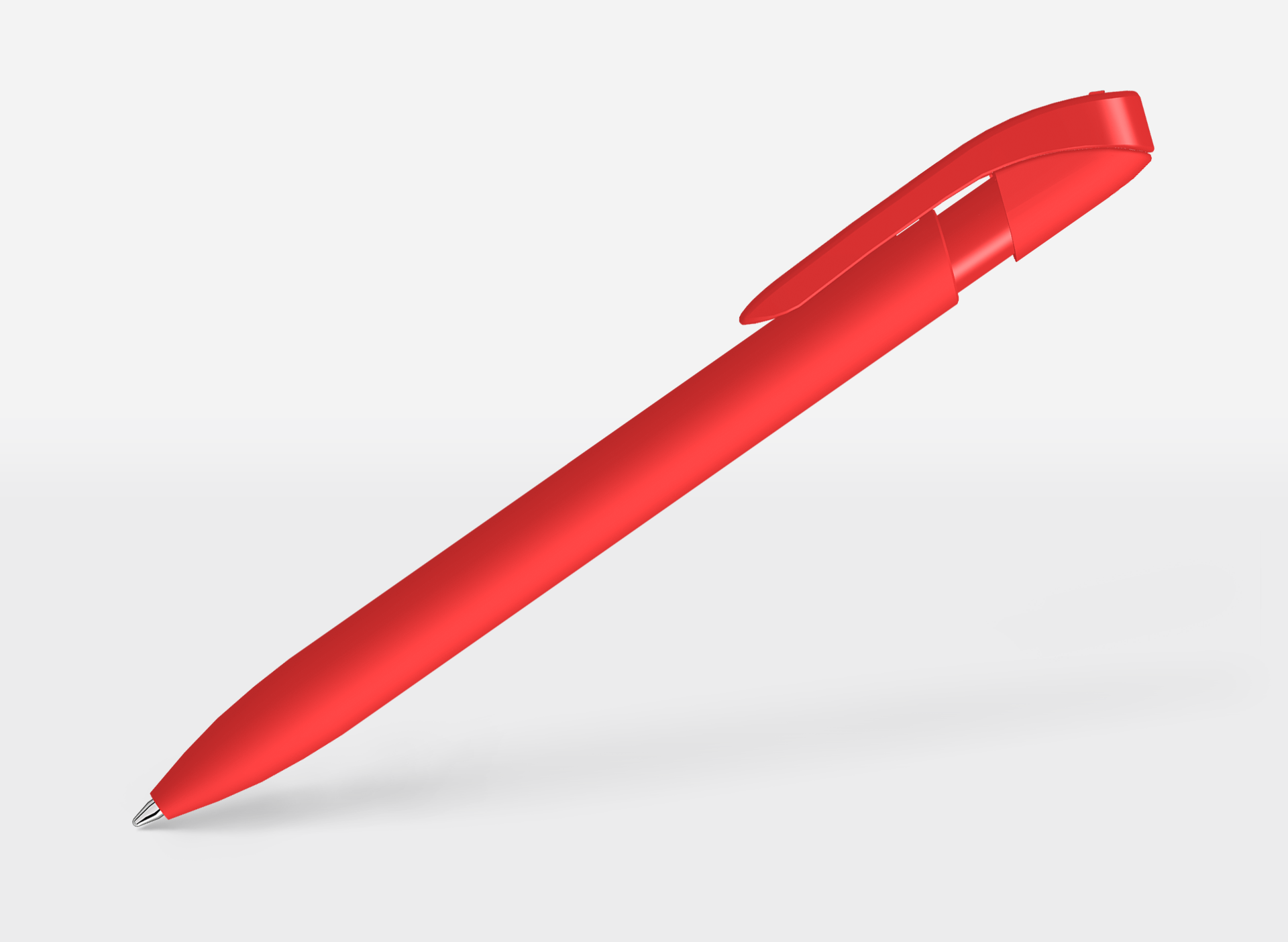 stift, ballpoint, rot, kunststoff, metallclip