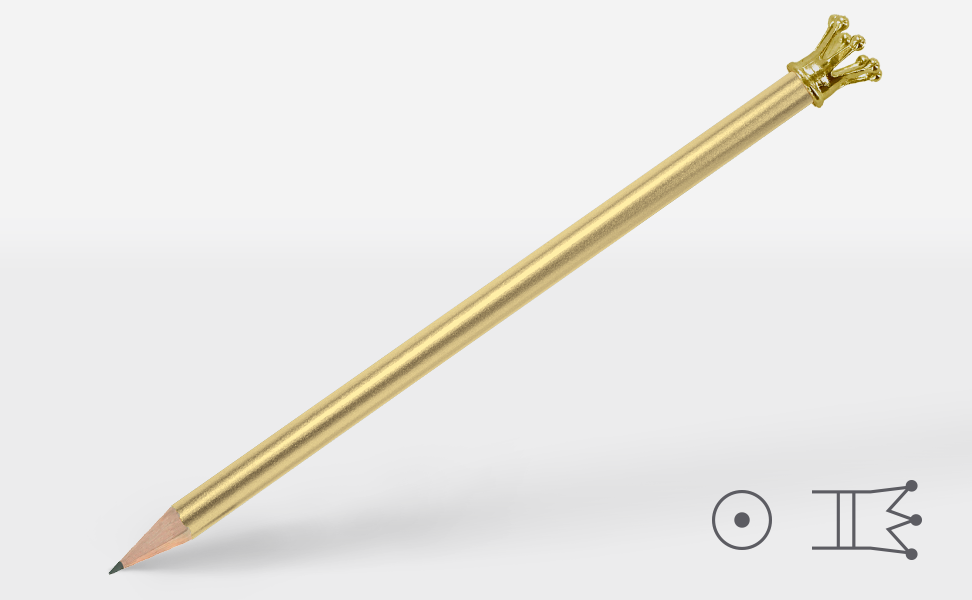 Bleistift, Gold, Kronenende, Holzbleistift, Schmuckstift