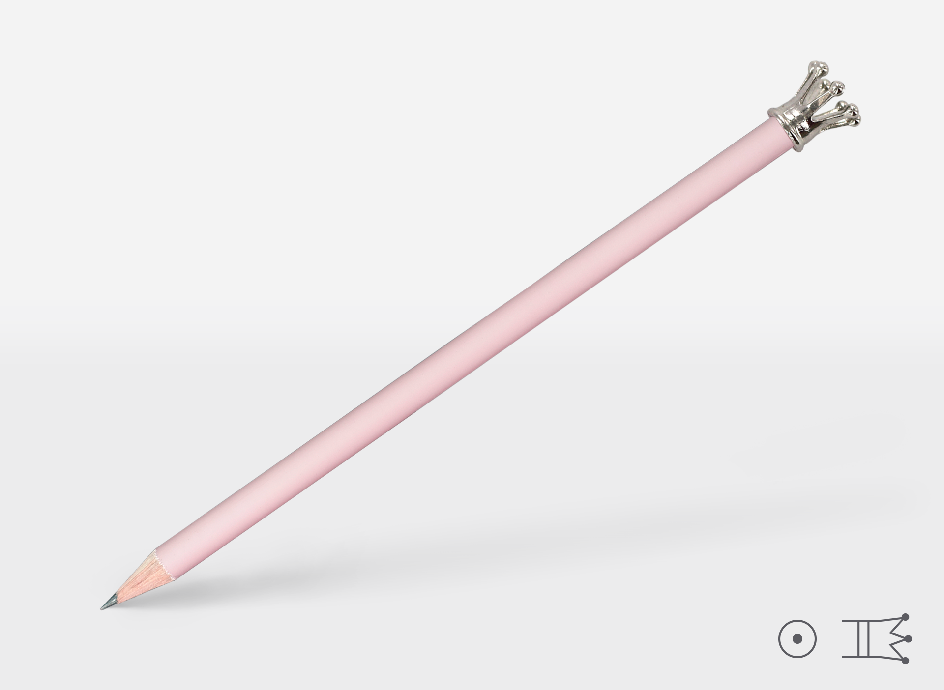 bleistift, pink, zirkelkappe, holz/Metall, königskrone