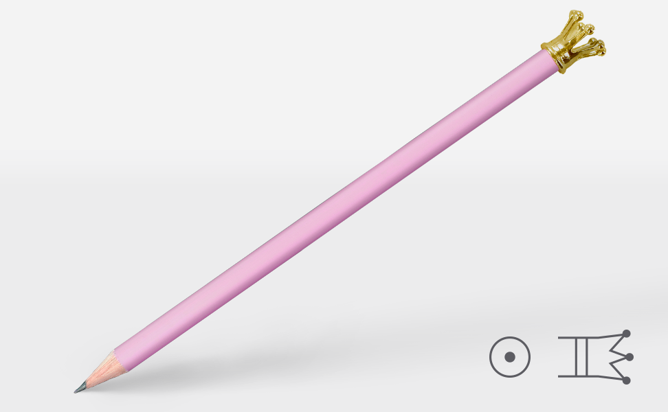Bleistift, pink, Holz, Kunststoff, Königskrone