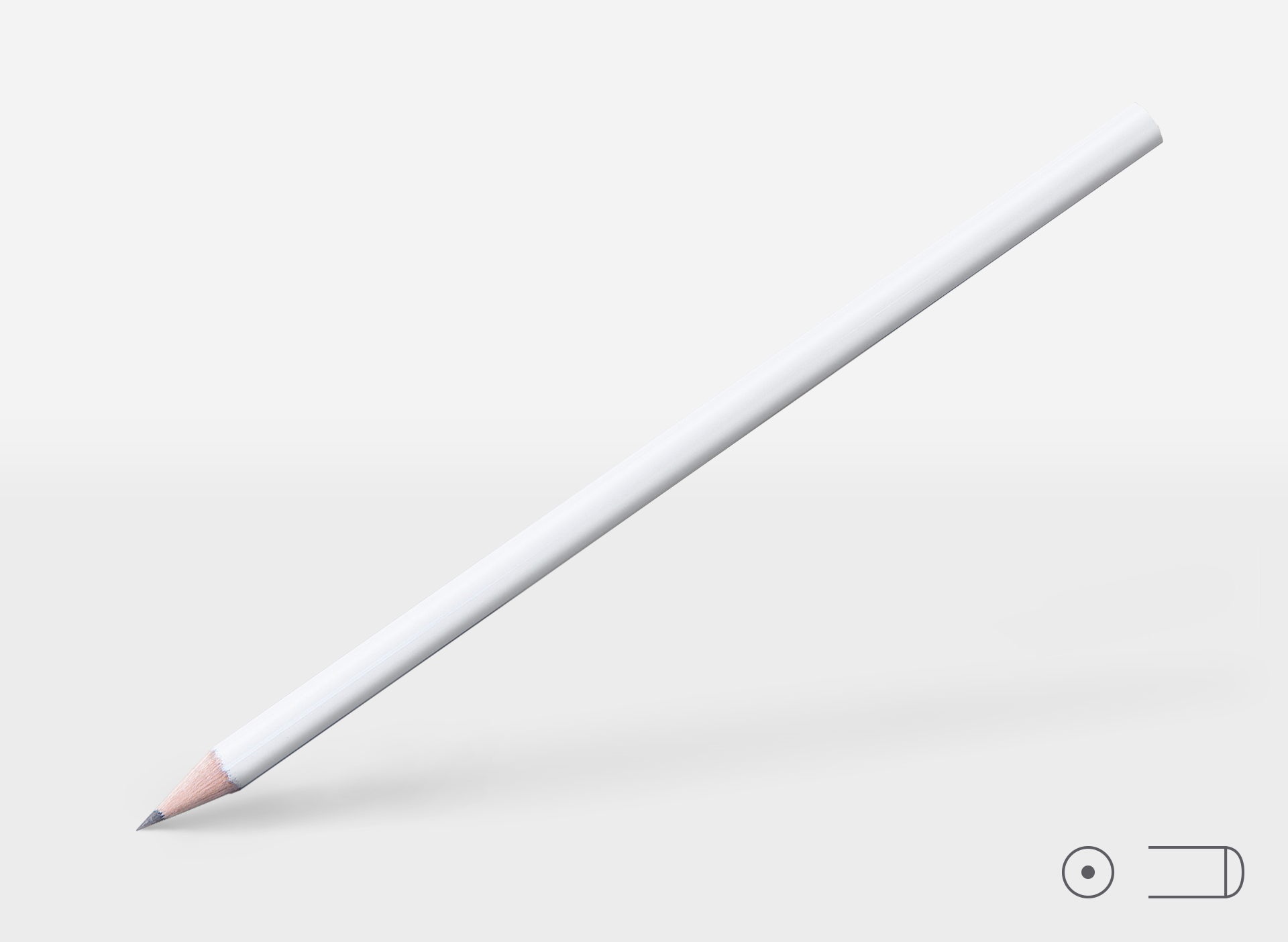 Bleistift 0204, weiß, rund, Tauchkappe